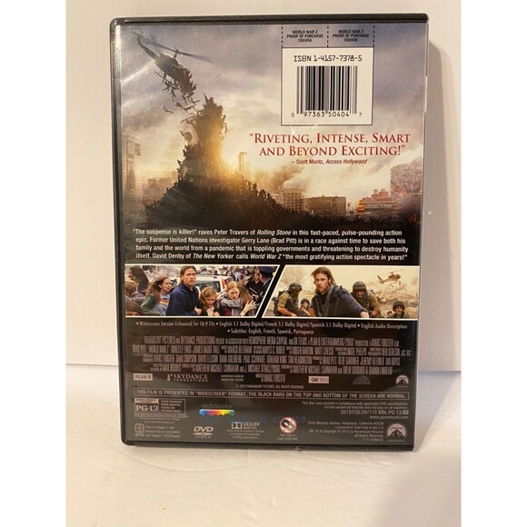 World War Z (DVD, 2013),Action Movie - Picture 11 of 12